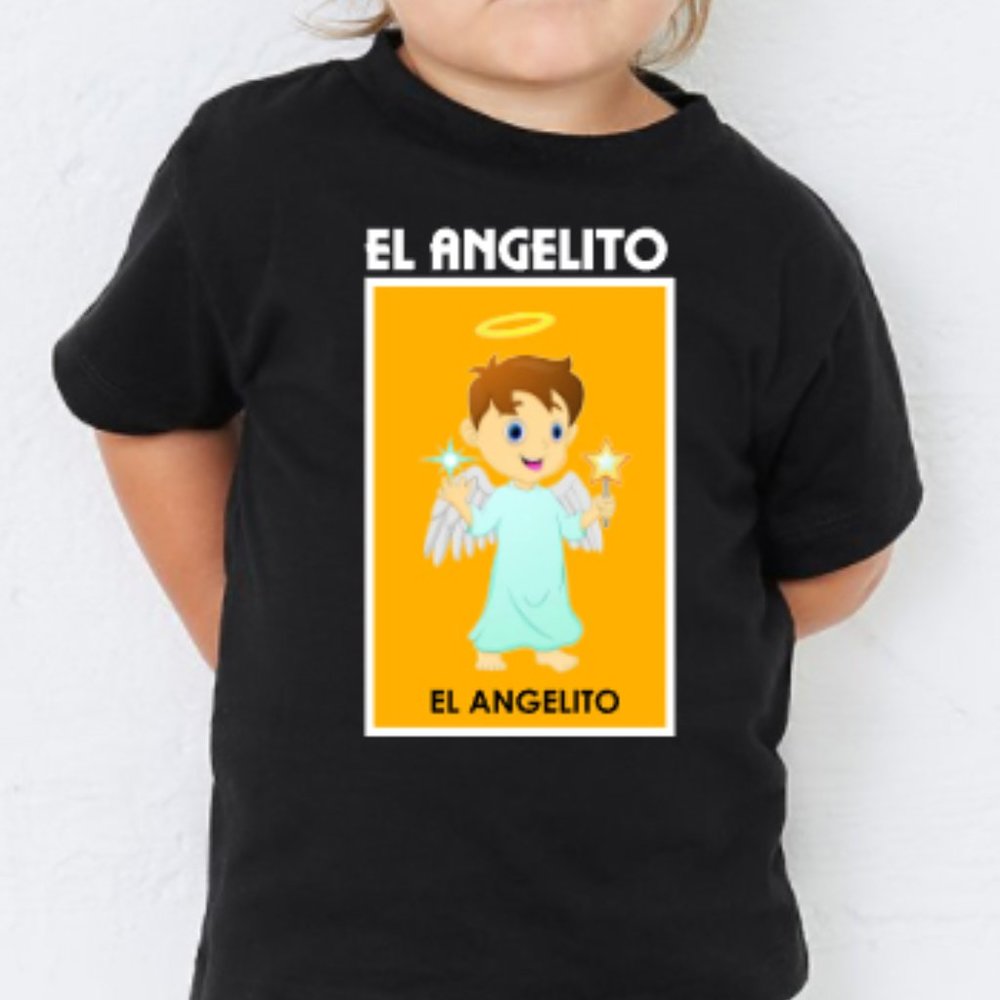 El Angelito Loteria Mexican Bingo Shirt Black